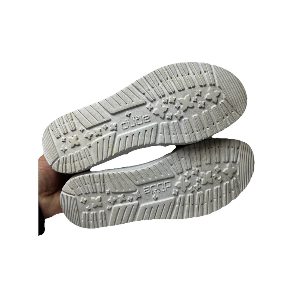 HEYDUDE Wally Youth Linen Stone Grey Shoes 130130704 Size 4 Youth / 5 Women - Picture 6 of 8